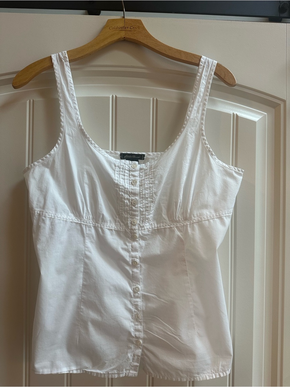 Eddie Bauer White Cotton Camisole Cami Top M